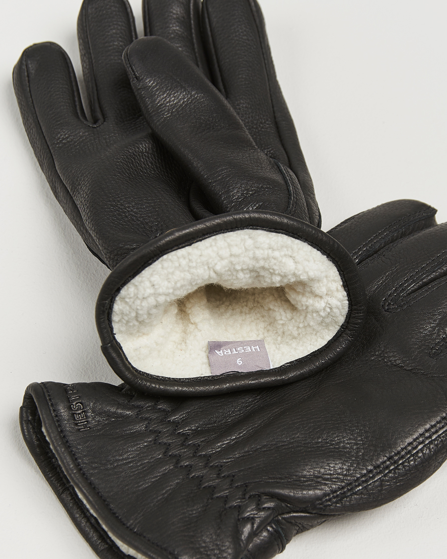 Men |  | Hestra | Burensvik Deerskin Wool Pile Glove Black