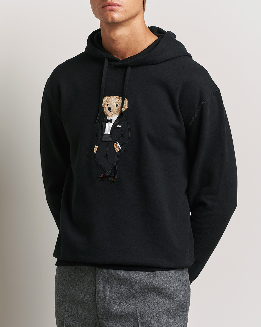 Men |  | Ralph Lauren Purple Label | Luxury Fleece Bear Hoodie Black