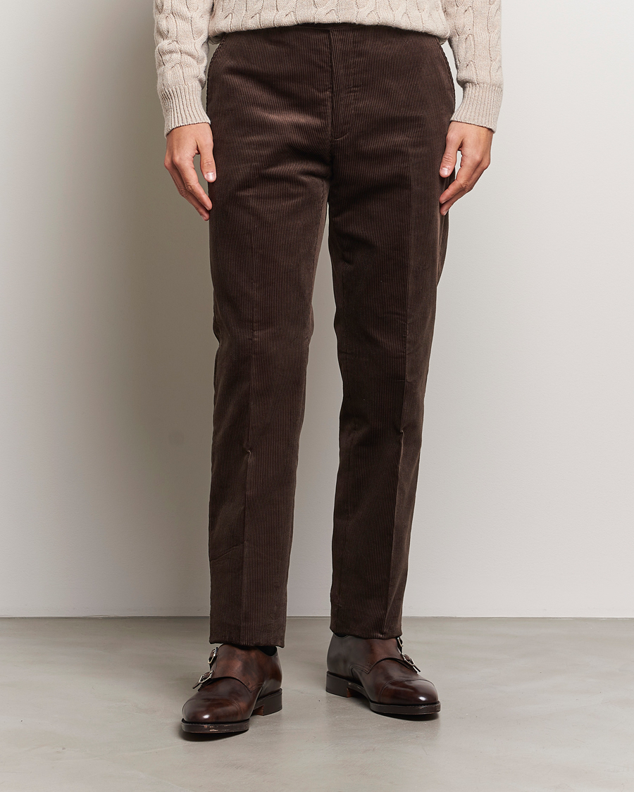 Men |  | Ralph Lauren Purple Label | Wale Corduroy Trousers Brown