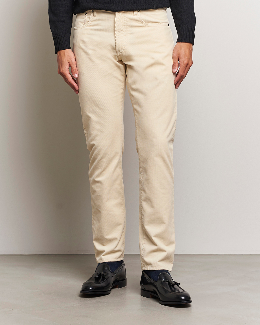 Men |  | Ralph Lauren Purple Label | Slim Fit 5-Pocket Corduroy Pants Cream
