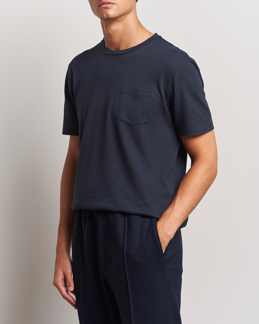 Men |  | Ralph Lauren Purple Label | Knitted Pocket T-Shirt Navy
