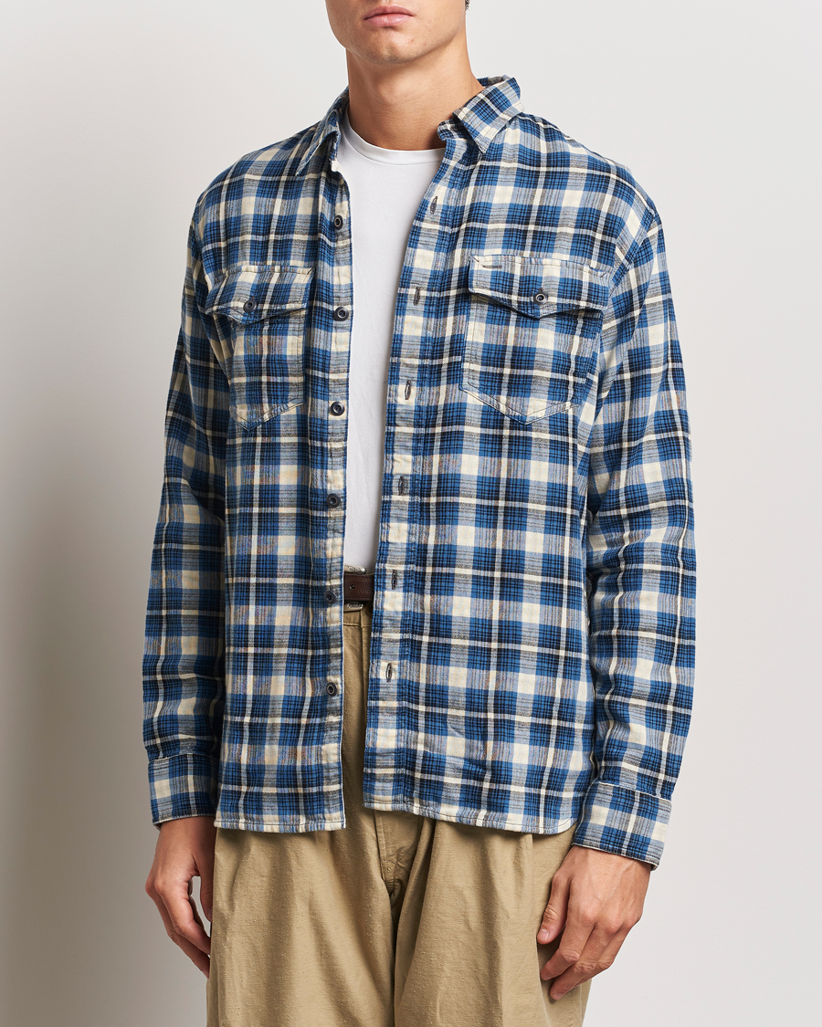 Men |  | RRL | Herc Flannel Shirt Blue Check