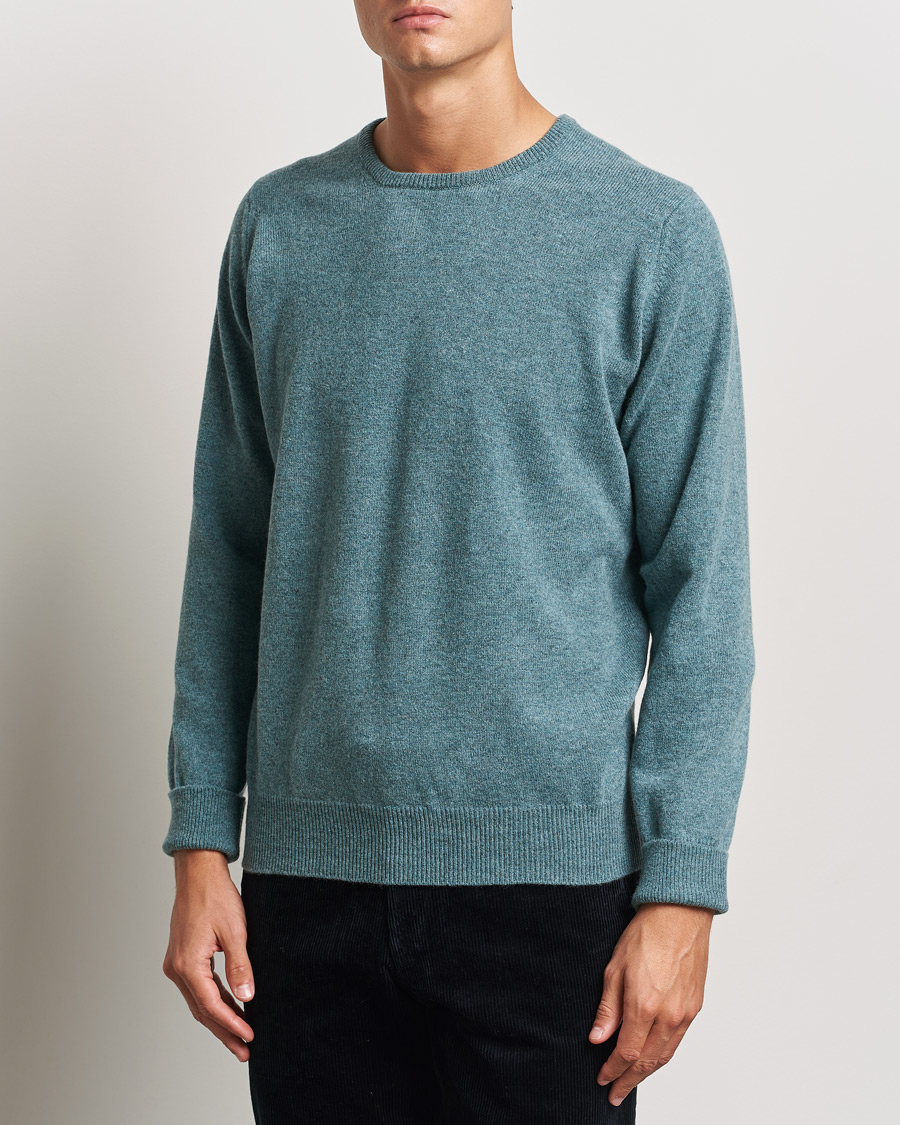 Men | Clothing | William Lockie | Rob Lambswool Crewneck Caspian