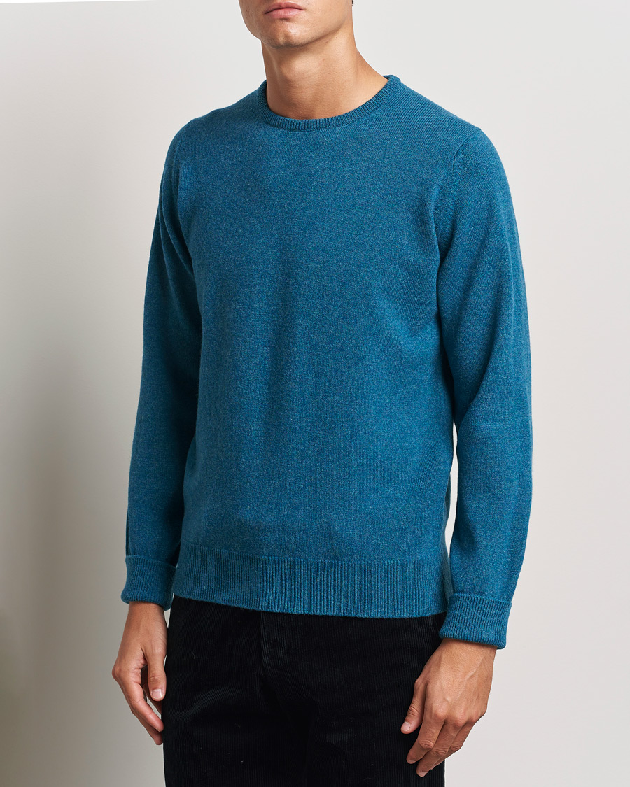 Men | Clothing | William Lockie | Rob Lambswool Crewneck Mallard