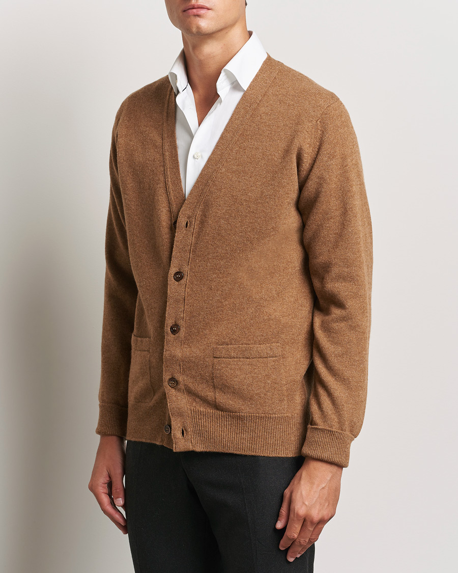 Men |  | William Lockie | Rob Lambswool Cardigan Driftwood