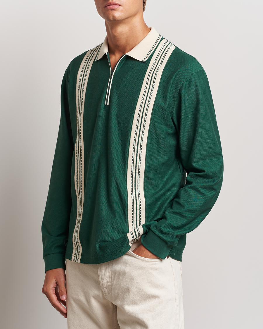 Men |  | Palmes | Rio Long Sleeve Zip Polo Dark Green