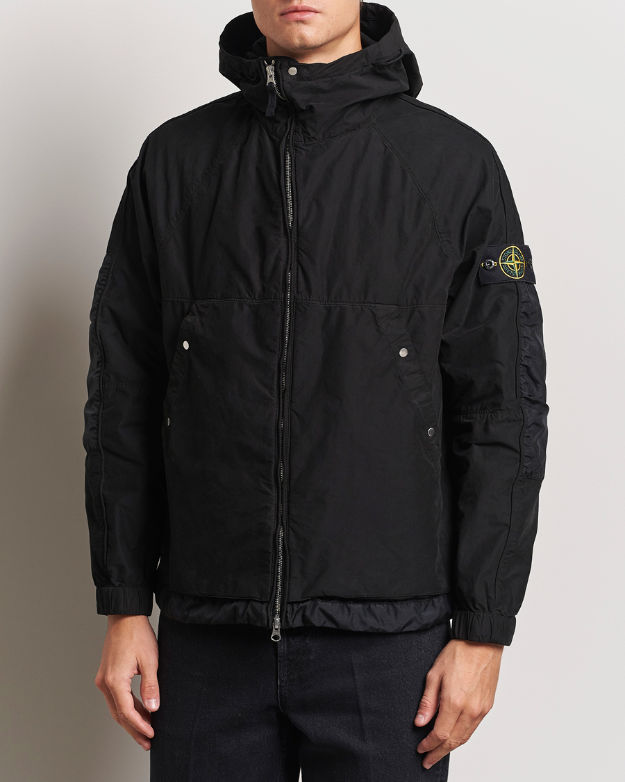 Men |  | Stone Island | Hooded Lightweight Tela Jacket Black