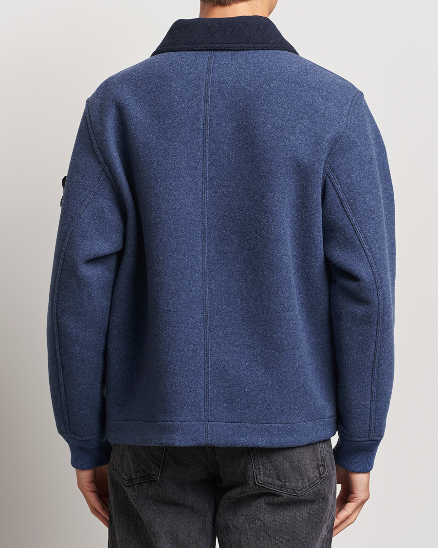 Stone Island Panno Speciale Wool Nylon Jacket Royal Blue at CareOfCarl.com