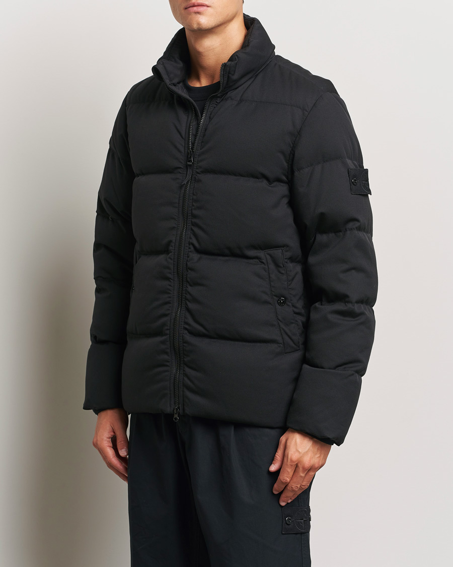 Men |  | Stone Island | Ghost Wool Twill Down Jacket Black