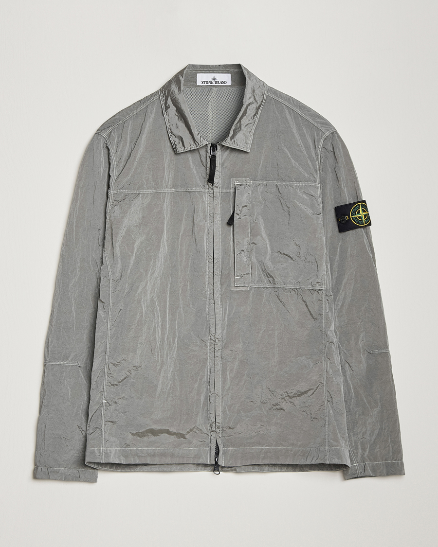 Stone Island Nylon Metal Zip Overshirt Grey at CareOfCarl