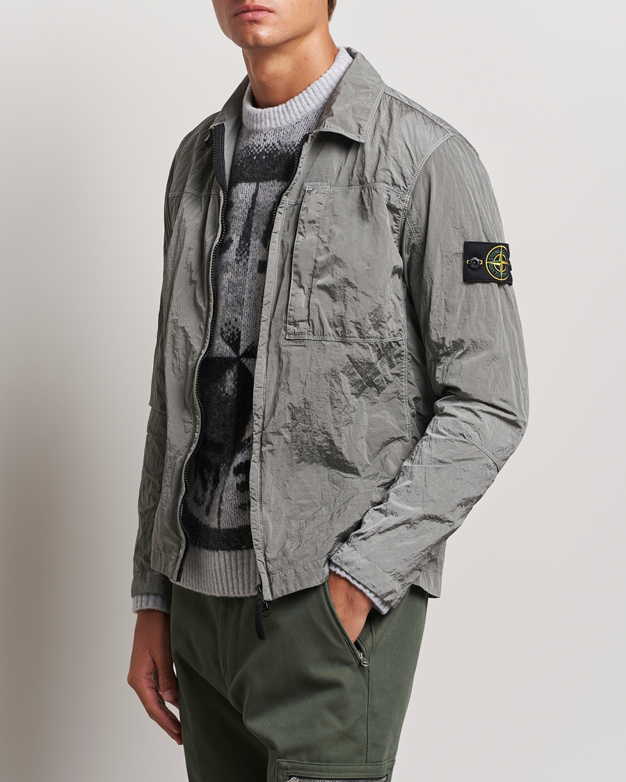 Men | Overshirts | Stone Island | Nylon Metal Zip Overshirt Grey