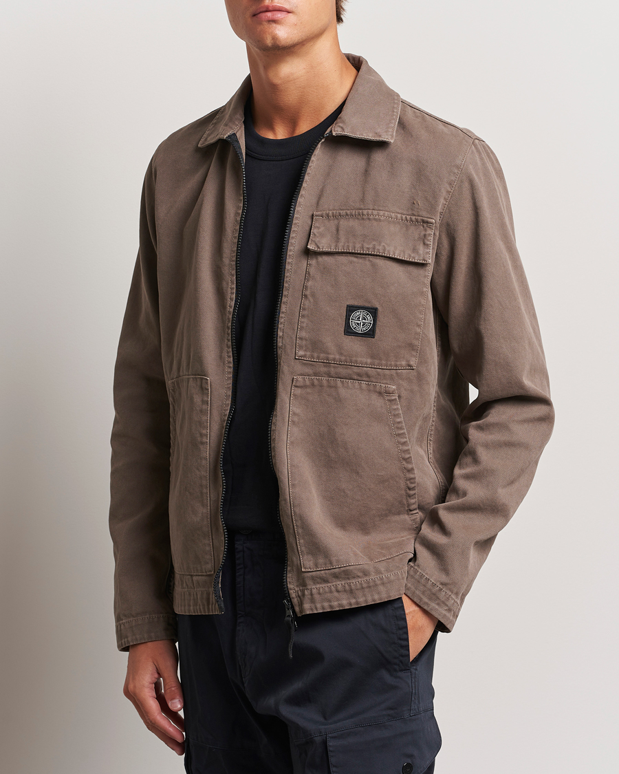 Men | Overshirts | Stone Island | Panama Cotton Overshirt Walnut