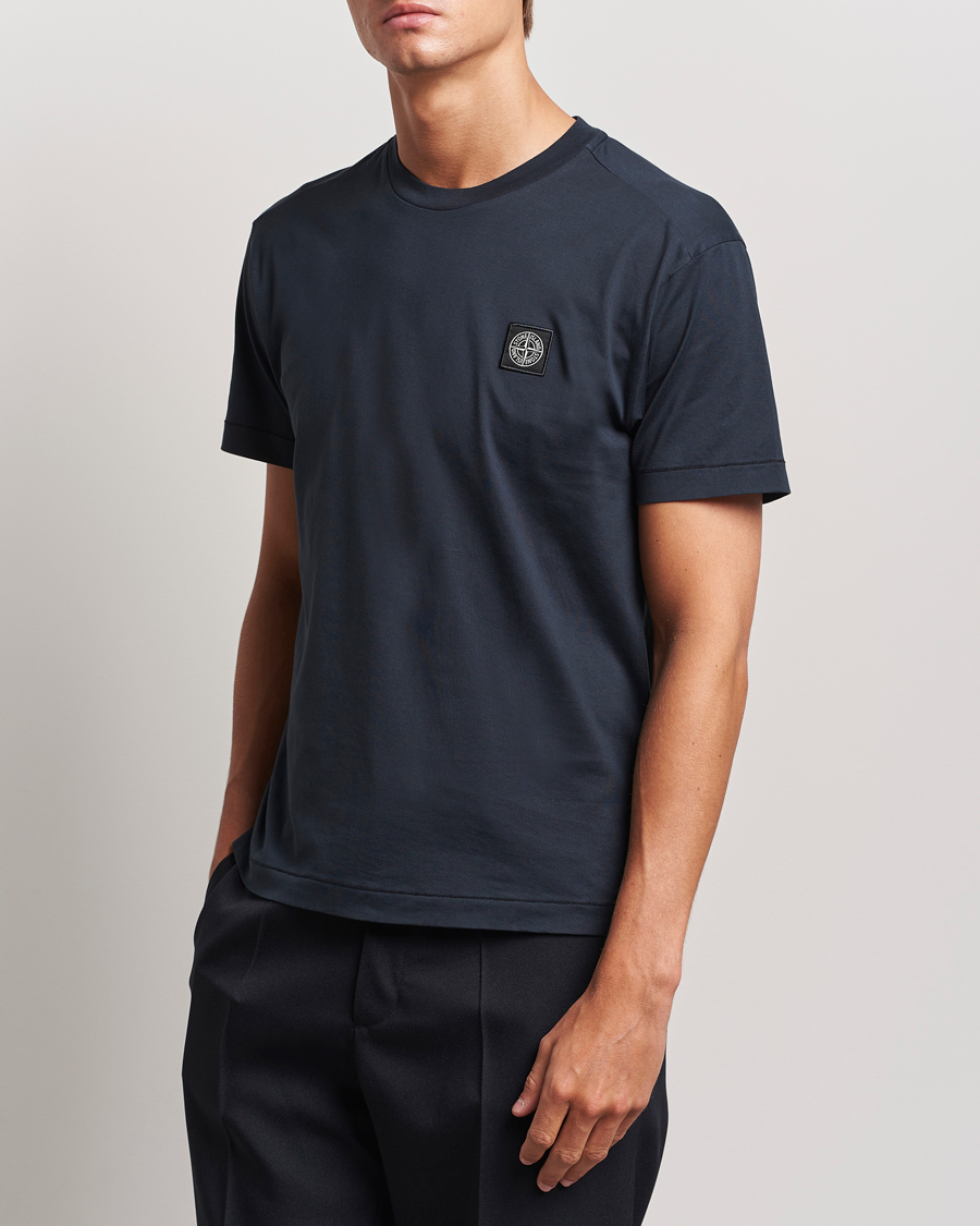 Stone Island Garment Dyed Jersey T-Shirt Navy Blue at CareOfCarl.com