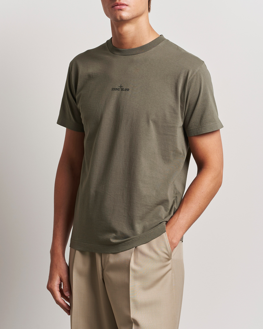Men |  | Stone Island | Garment Dyed Jersey Logo T-Shirt Walnut