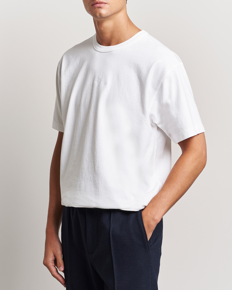 Men |  | Stone Island | Old Dyed Cotton Logo T-Shirt White