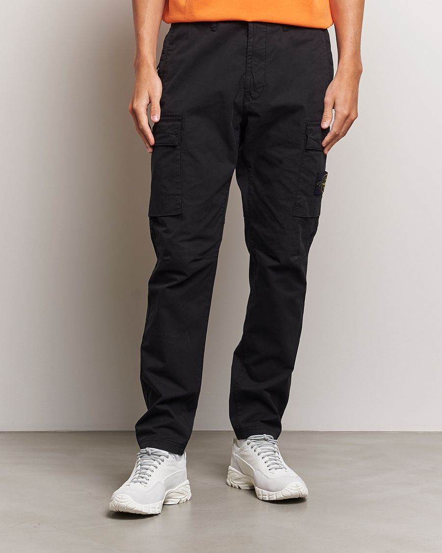 Stone Island Stretch Cotton Gabardine Trousers Black at CareOfCarl.com