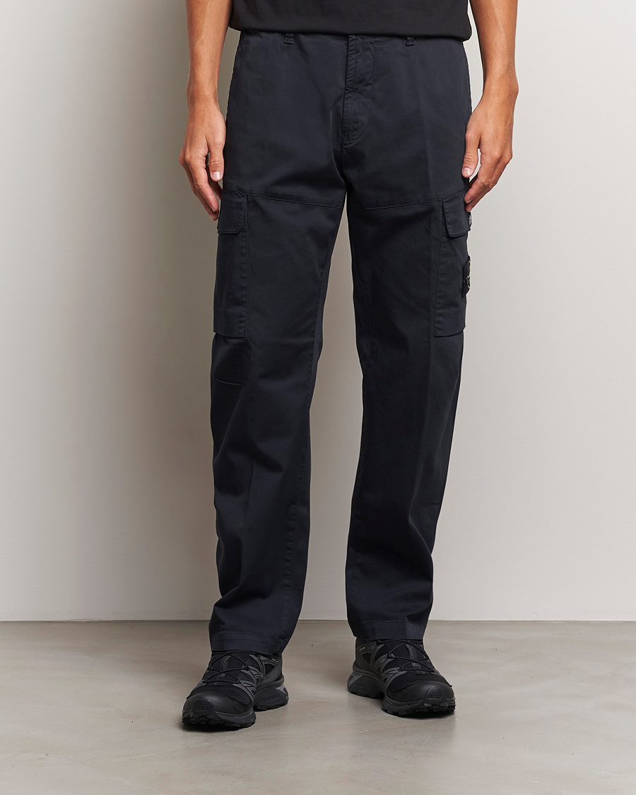 Men |  | Stone Island | Cotton Satin Cargo Pants Navy Blue