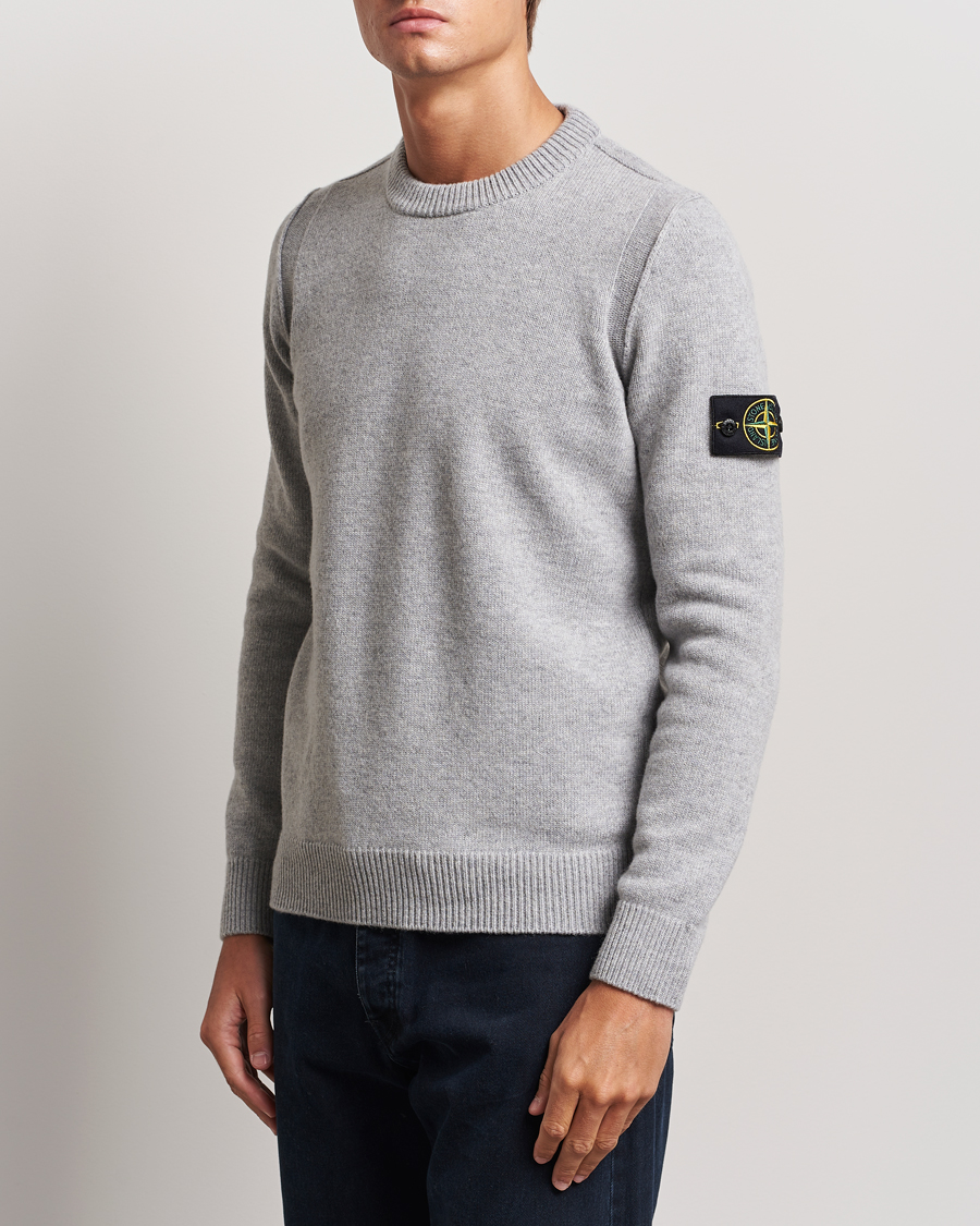 Men |  | Stone Island | Knitted Lambwool Sweater Melange Grey