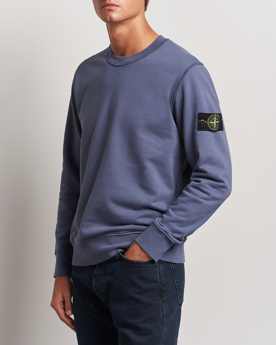 Men | Sweatshirts | Stone Island | Garment Dyed Fleece Sweatshirt Mid Blue