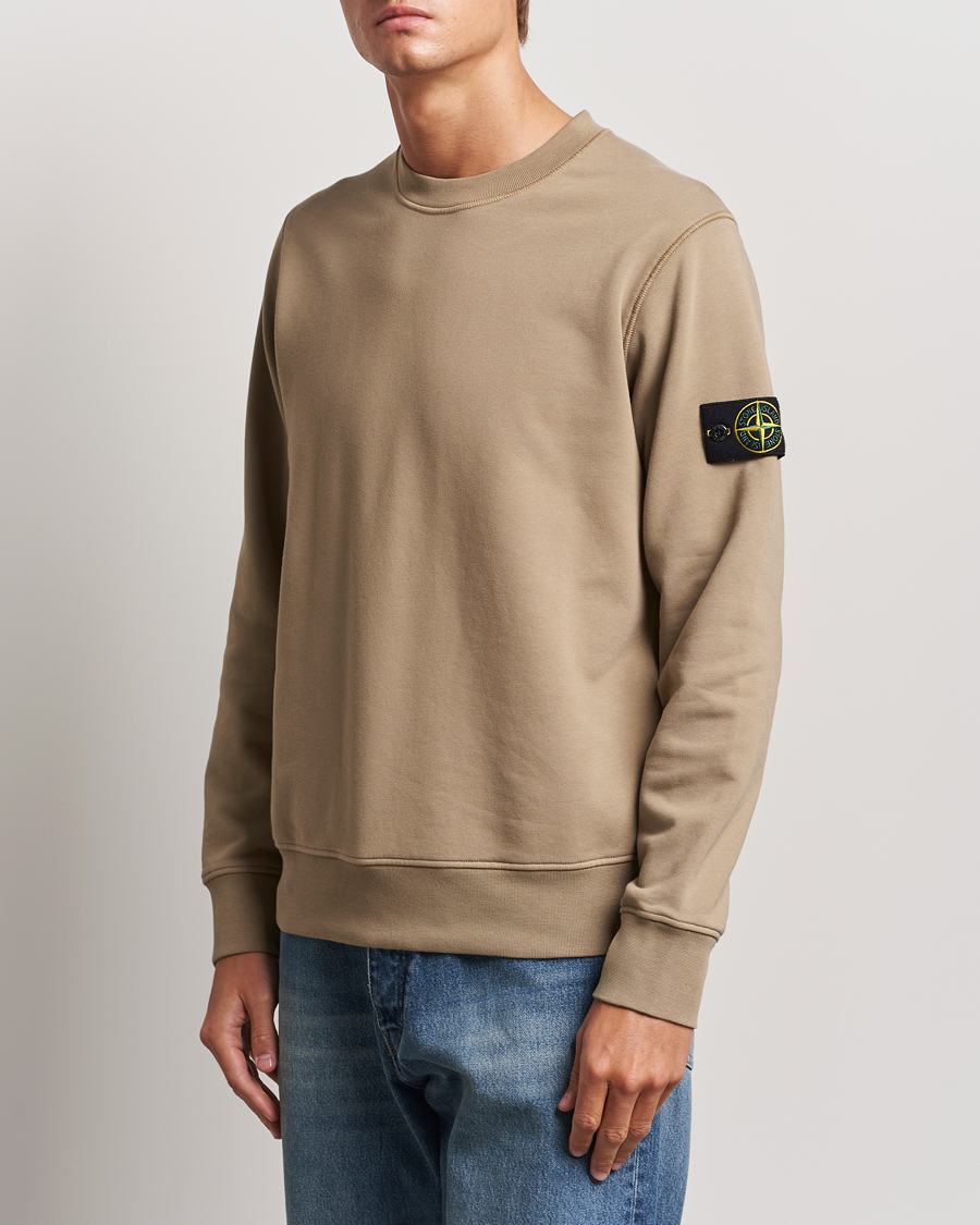 Stone Island Garment Dyed Fleece Sweatshirt Biscuit at CareOfCarl