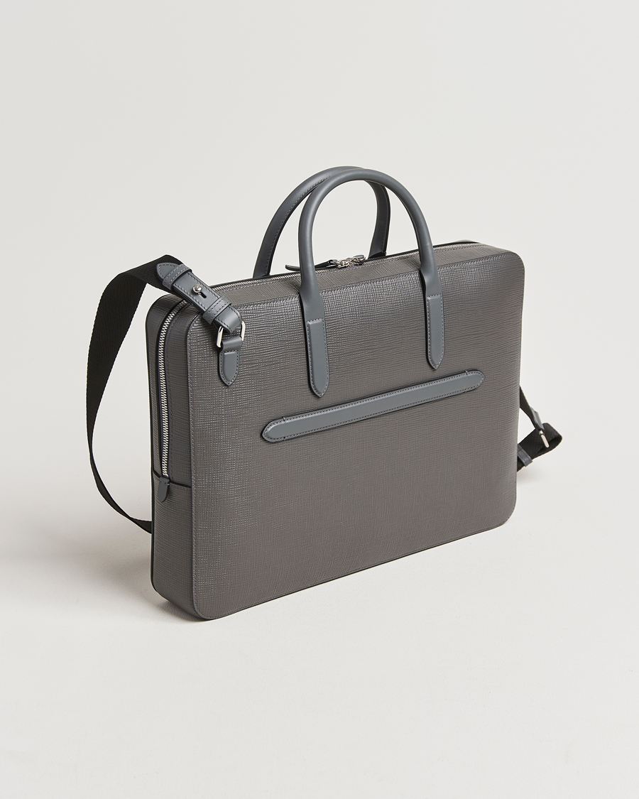 Men |  | Smythson | Panama Lightweight Briefcase Storm Grey