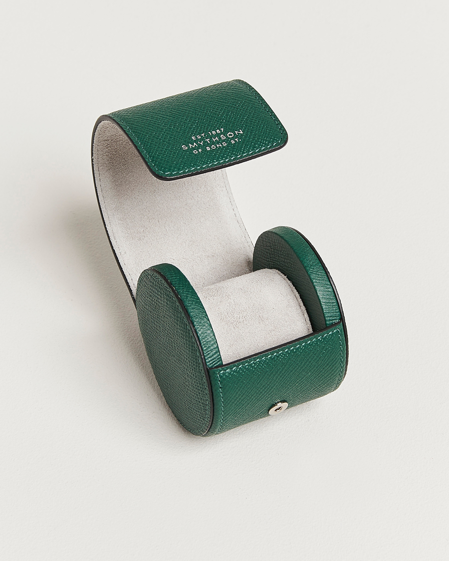 Men |  | Smythson | Panama Single Watch Roll Forrest Green