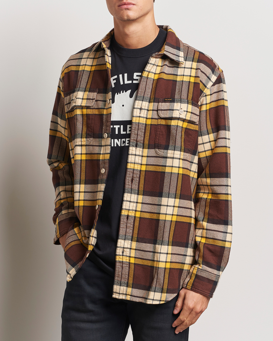 Men |  | Filson | Vintage Flannel Work Shirt Brown/Yellow