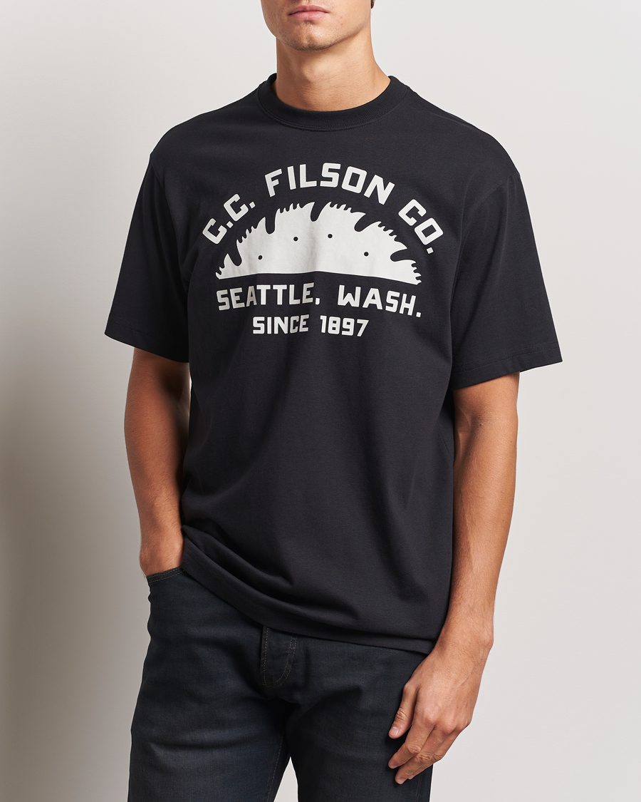 Men |  | Filson | Printed Cotton T-Shirt Black