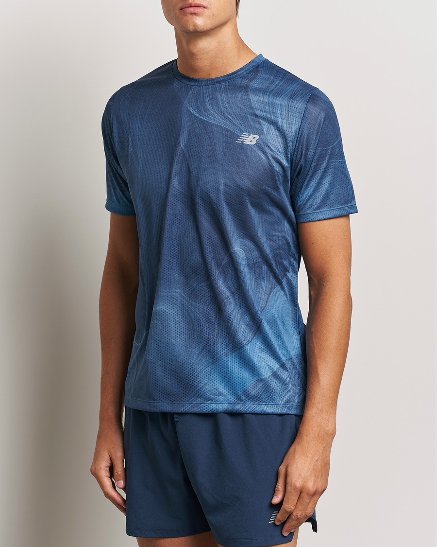 Men |  | New Balance Running | Athletics Run T-Shirt Blue Agate