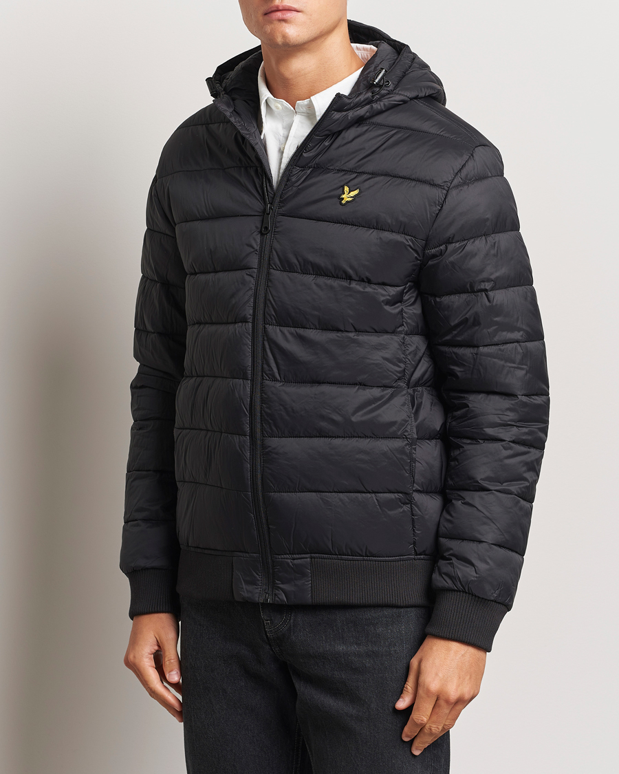 Men |  | Lyle & Scott | Wadded Hooded Jacket Jet Black