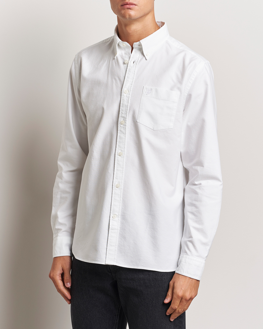 Men |  | Lyle & Scott | Tonal Eagle Plain Oxford Shirt White