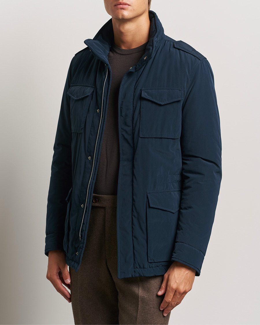 Men |  | Herno | Soft Nylon Field Jacket Navy