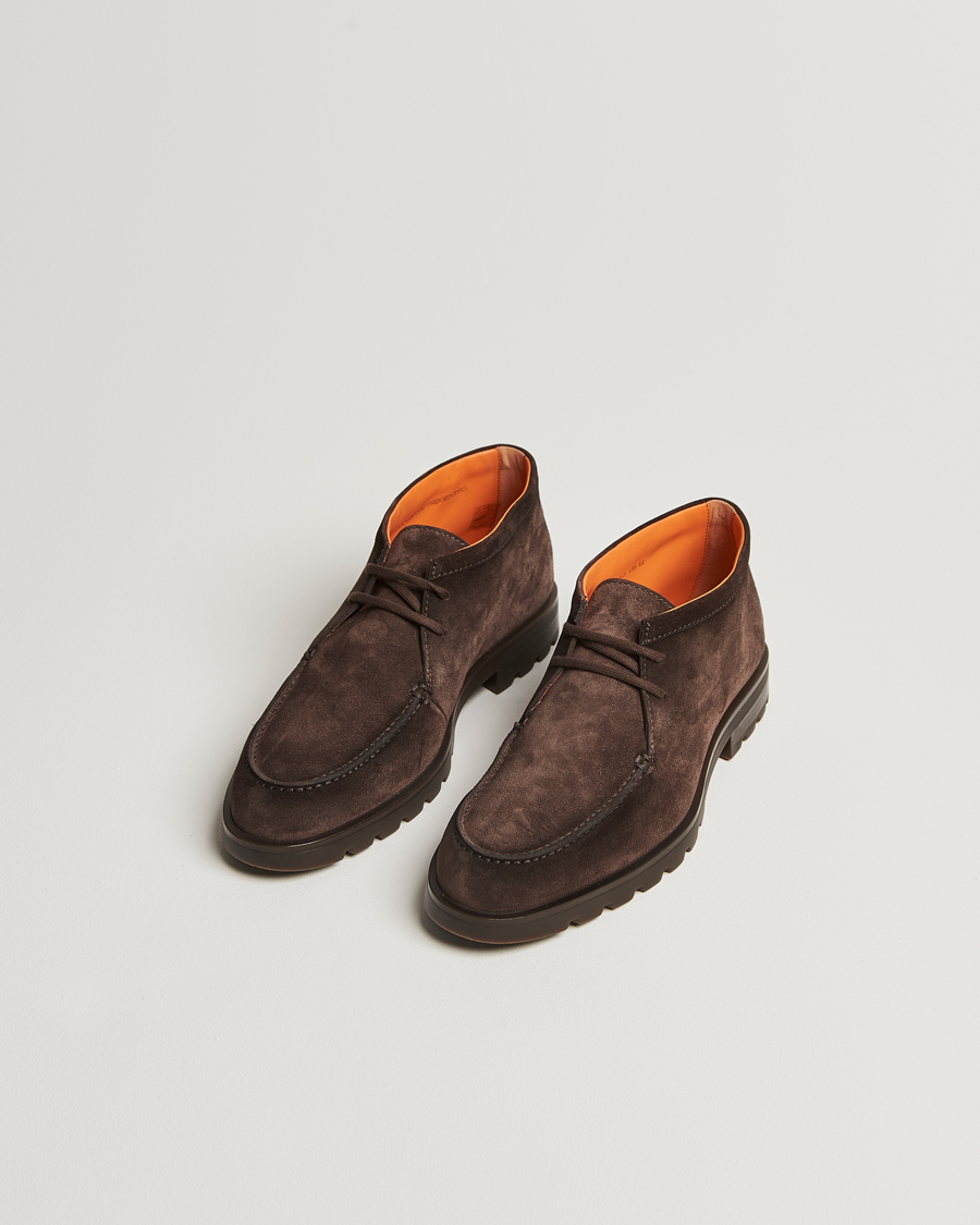 Men | Shoes | Santoni | Winter Chukka Boot Dark Brown Suede
