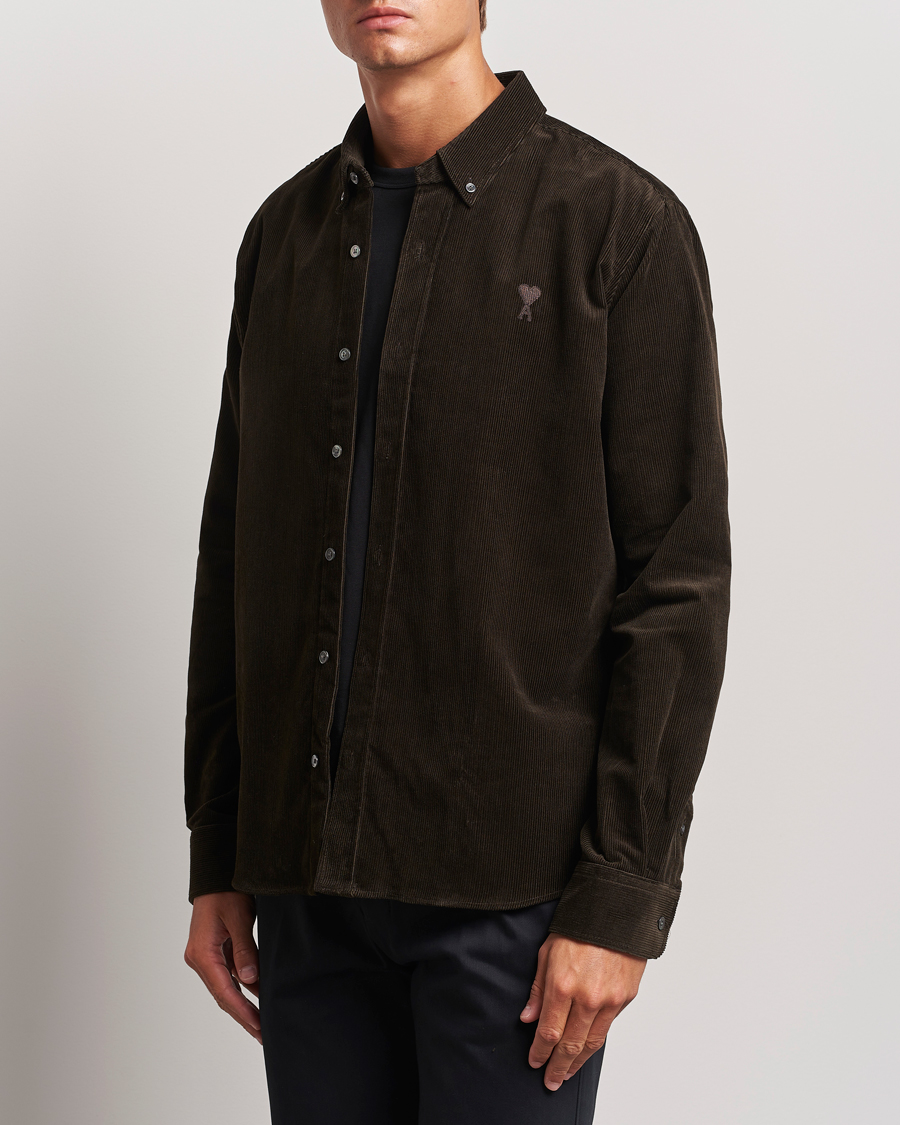 Men |  | AMI | Classic Fit Corduroy Shirt Dark Coffee