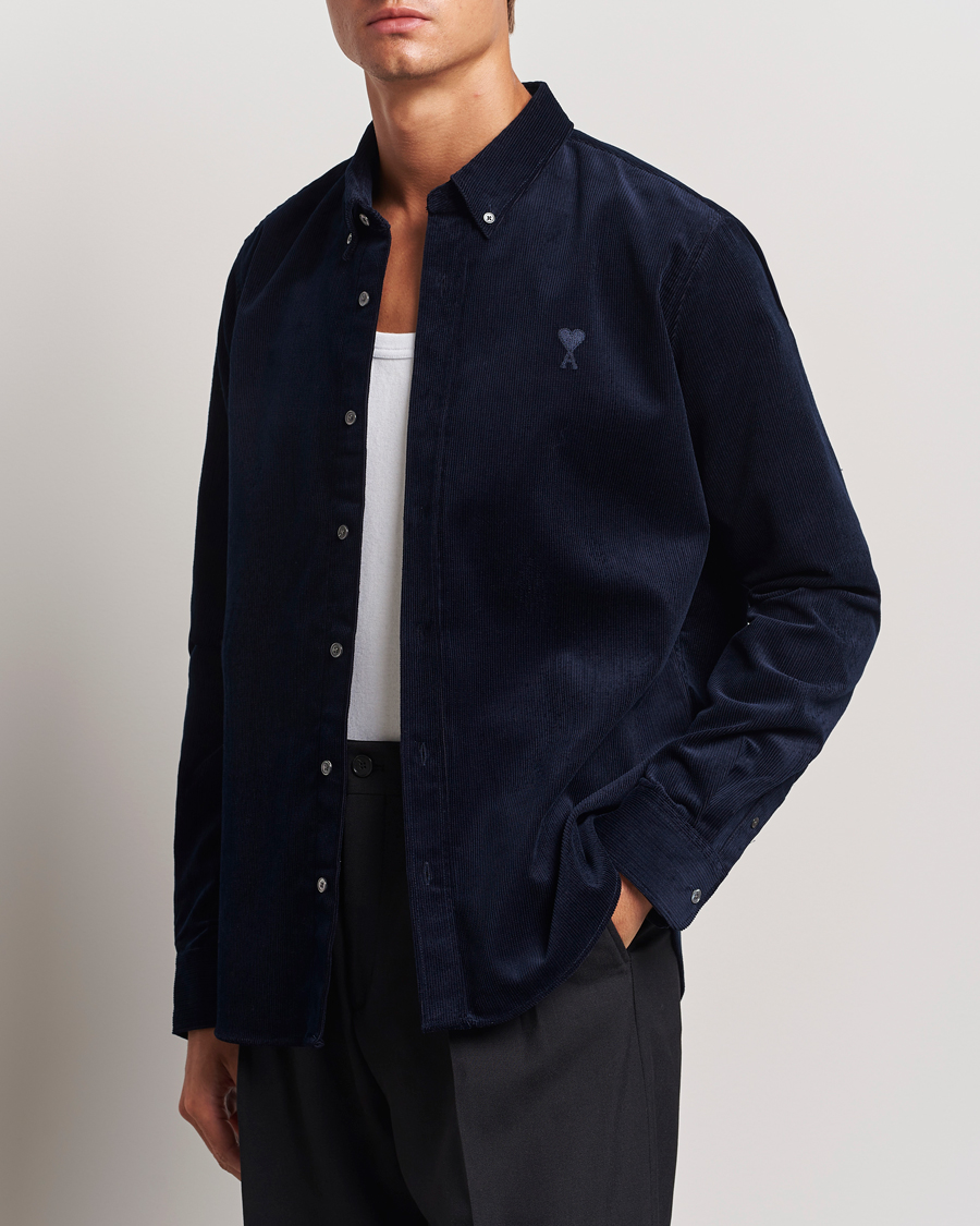 Men |  | AMI | Classic Fit Corduroy Shirt Navy