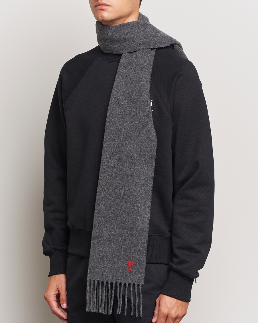 Men |  | AMI | Heart Logo Scarf Dark Grey