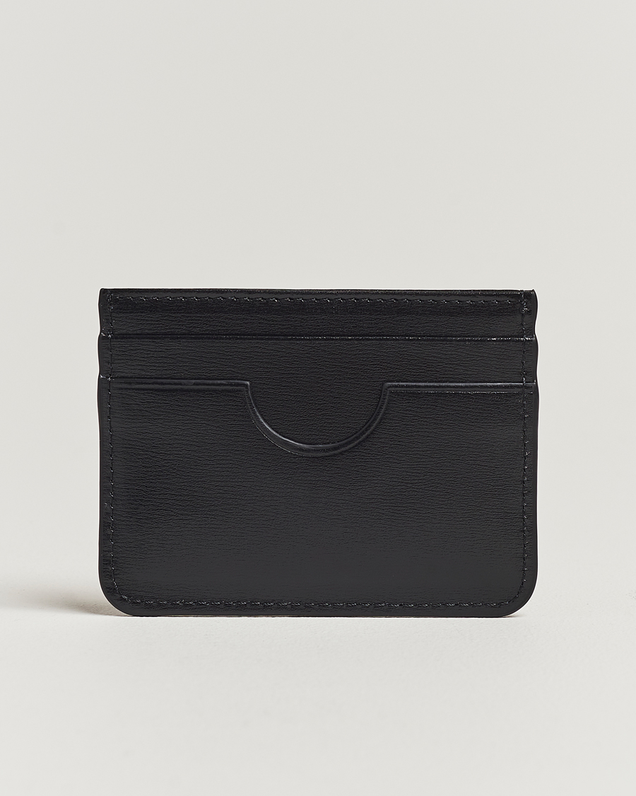 Men | Wallets | AMI | Tonal Logo Leather Cardholder Black
