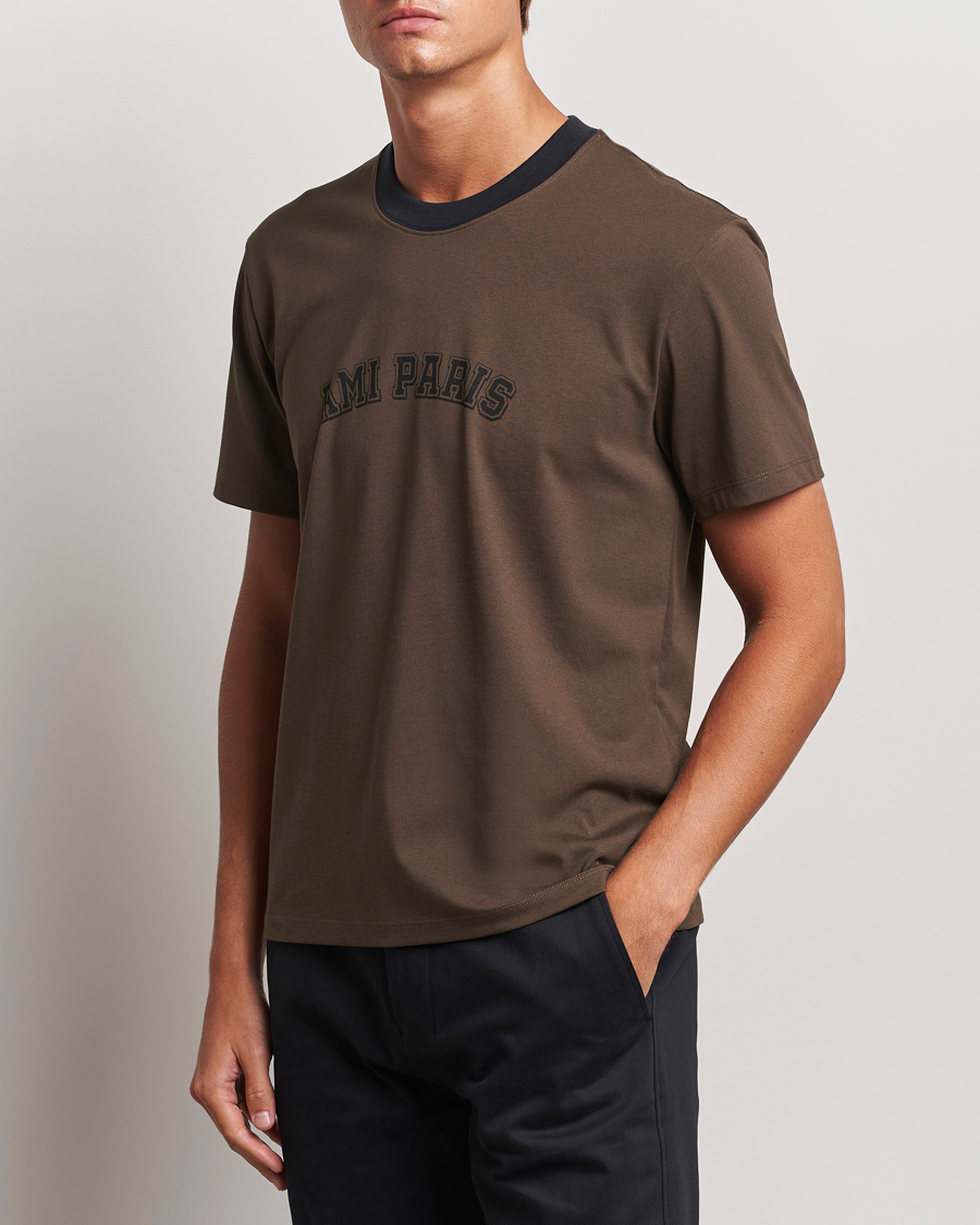 Men |  | AMI | Paris Logo T-Shirt Dark Coffee