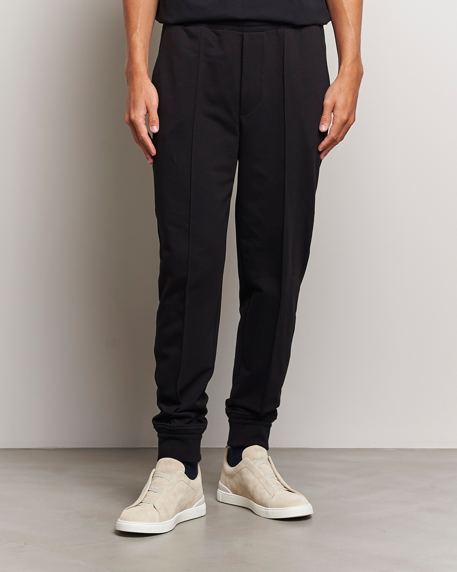 Men |  | Zegna | Cotton Stretch Drawstring Pants Black