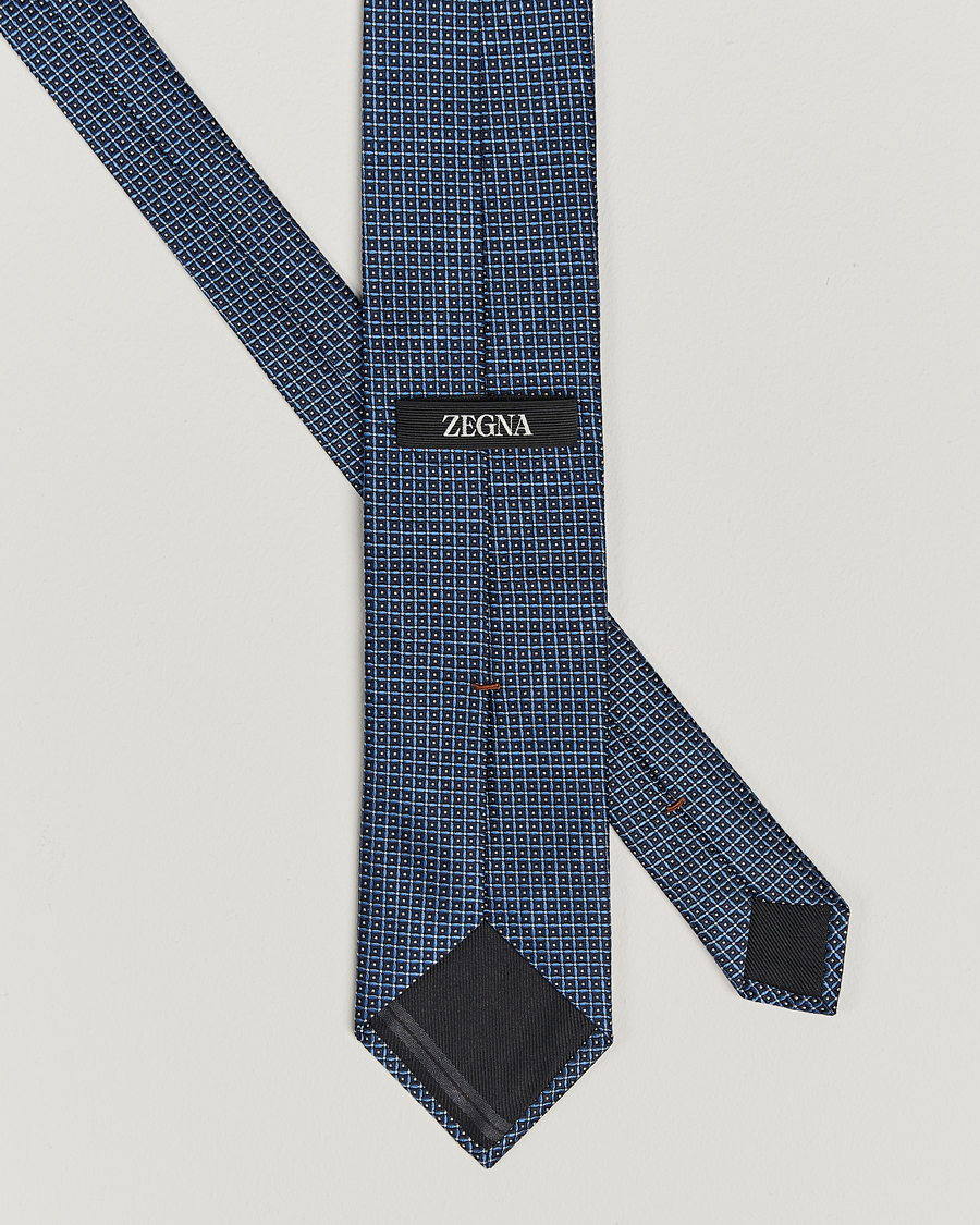 Men |  | Zegna | Jacquard Silk Tie Dark Blue