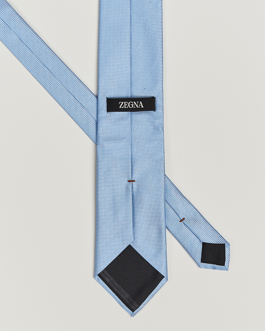 Men |  | Zegna | Micro Structure Silk Tie Light Blue