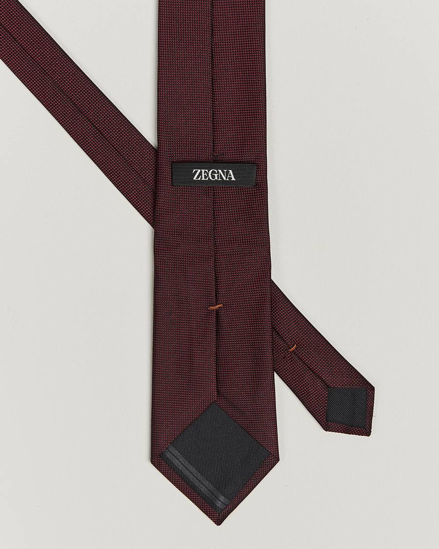 Ermenegildo Zegna outlet maroon pattern silk tie