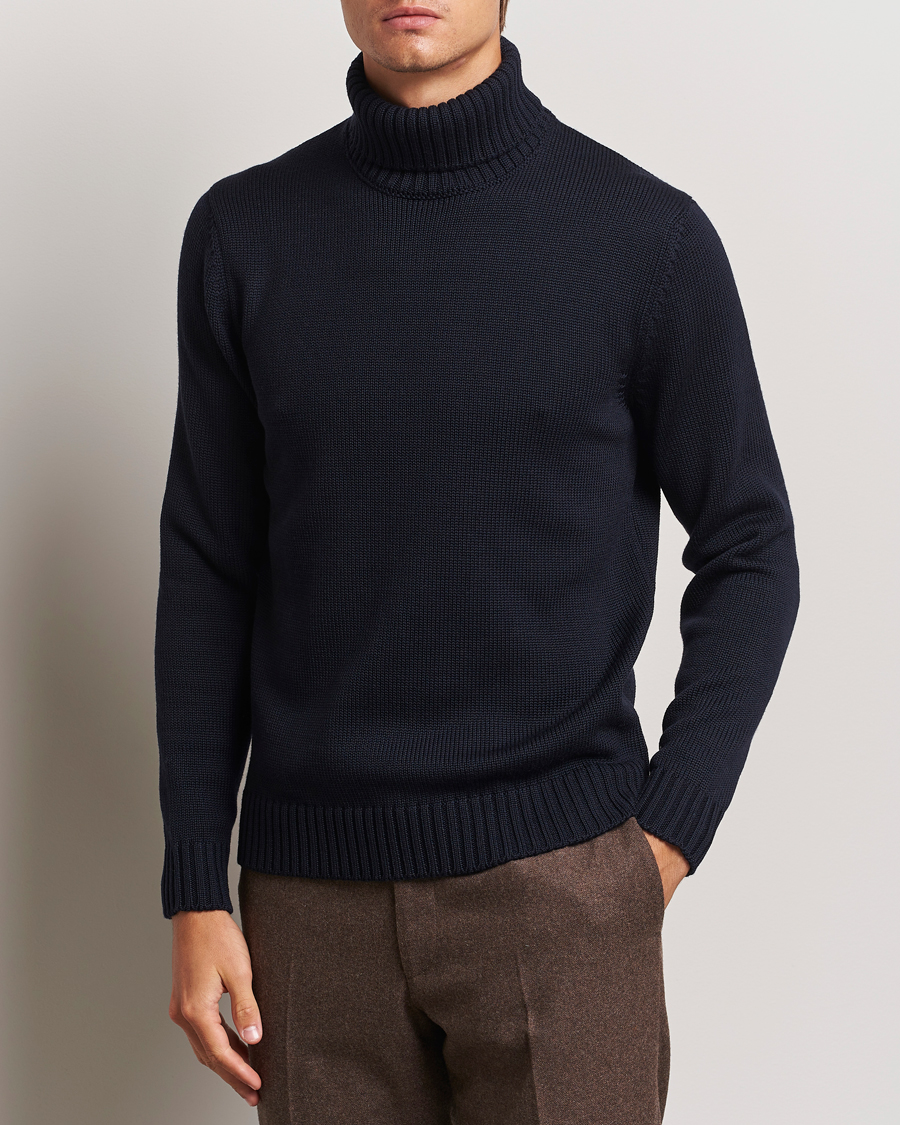 Men |  | Zanone | Virgin Merino Wool Rollneck Navy