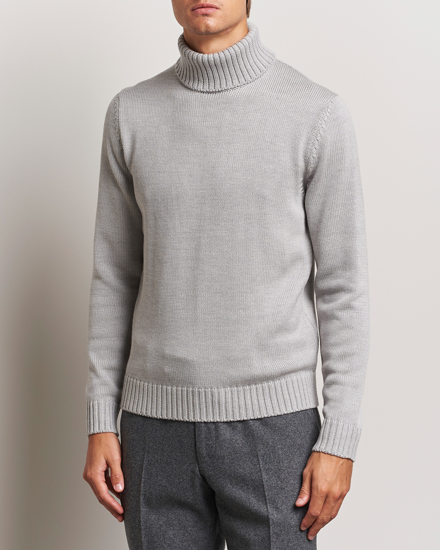 Men |  | Zanone | Virgin Merino Wool Rollneck Light Grey