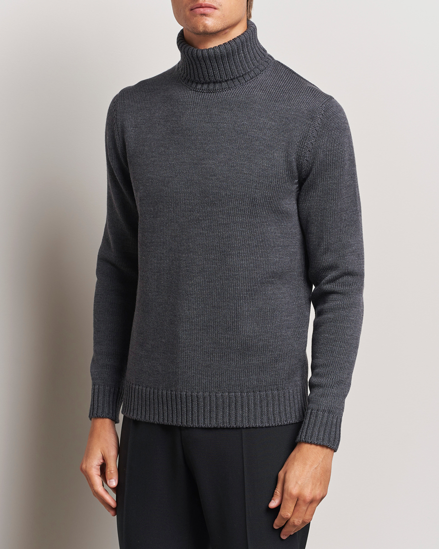 Men |  | Zanone | Virgin Merino Wool Rollneck Grey Melange