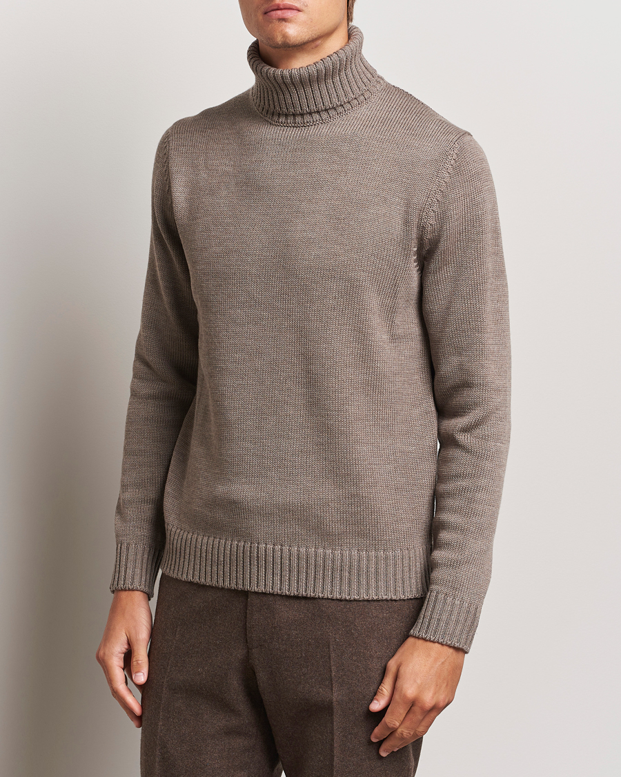 Men |  | Zanone | Virgin Merino Wool Rollneck Taupe