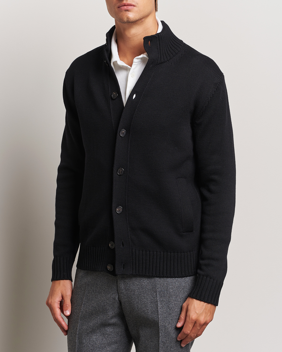 Men |  | Zanone | Virgin Merino Wool Chioto Cardigan Black