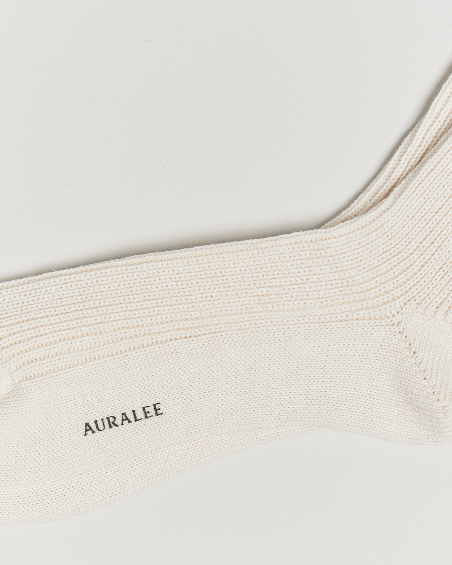 Men |  | Auralee | Cotton/Cashmere Socks Ivory