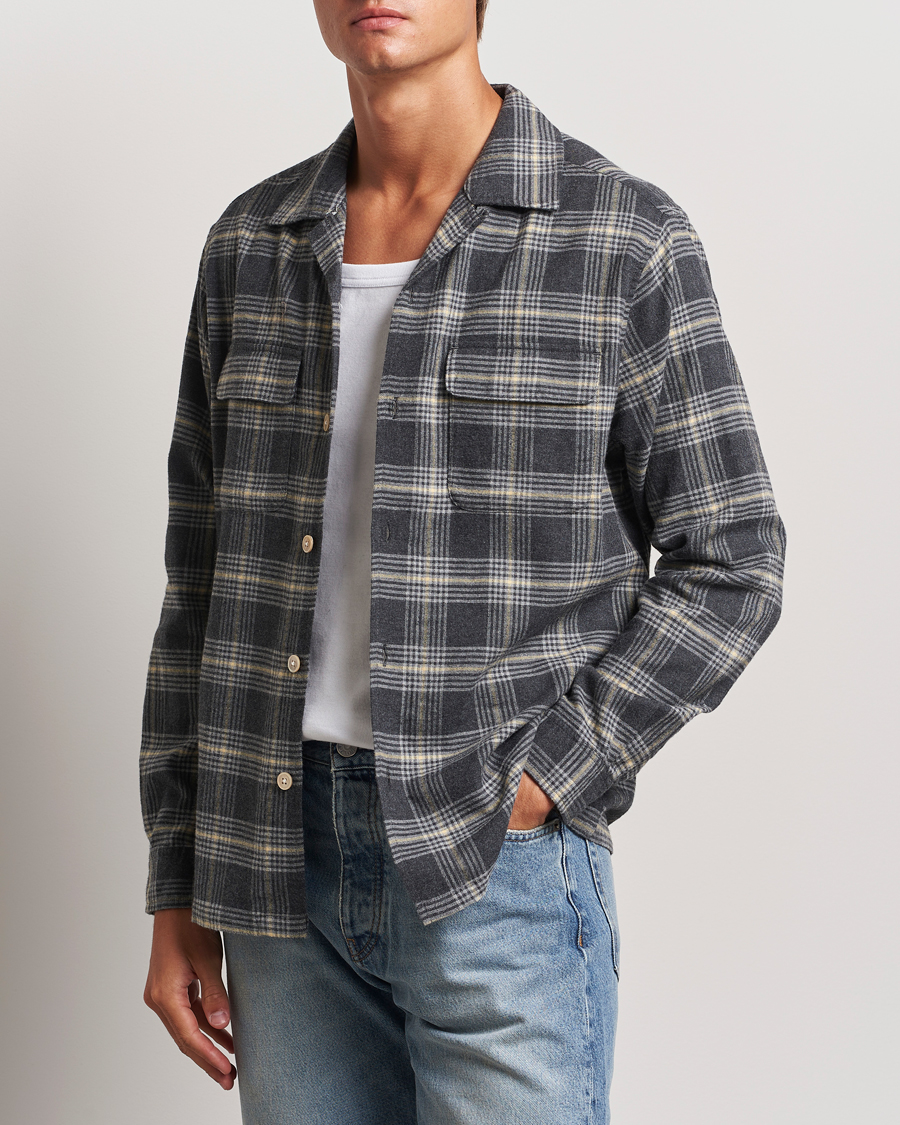 Men | Flannel Shirts | Sunflower | Flannel Pocket Shirt Grey Check