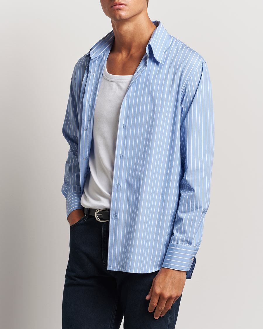 Men | New product images | Sunflower | Base Shirt Light Blue Stripe